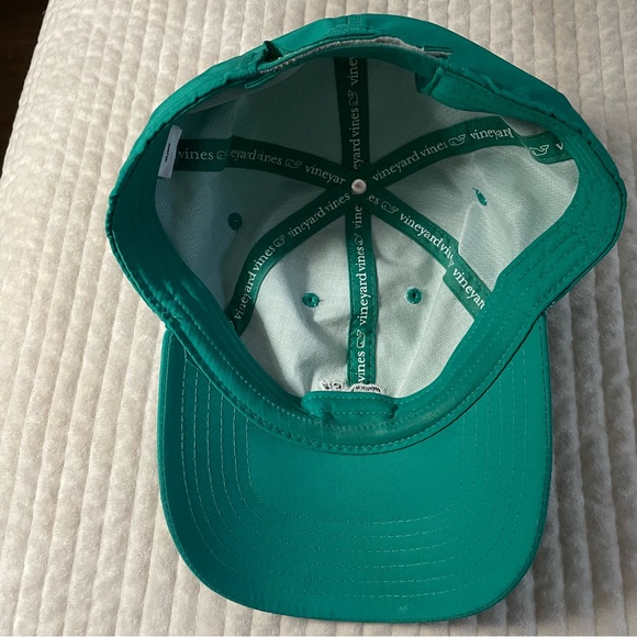 Teal Green Classic Vineyard Vines Baseball Cap with Navy Whale Logo - Picture 6 of 7